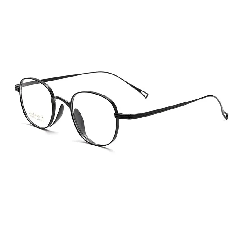 Yimaruili Unisex Full Rim Small Round Square Titanium Alloy Eyeglasses K5093