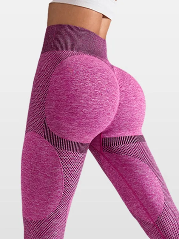 ZASUWA Female Contrast Color Push-up Scrunch Bum Leggings